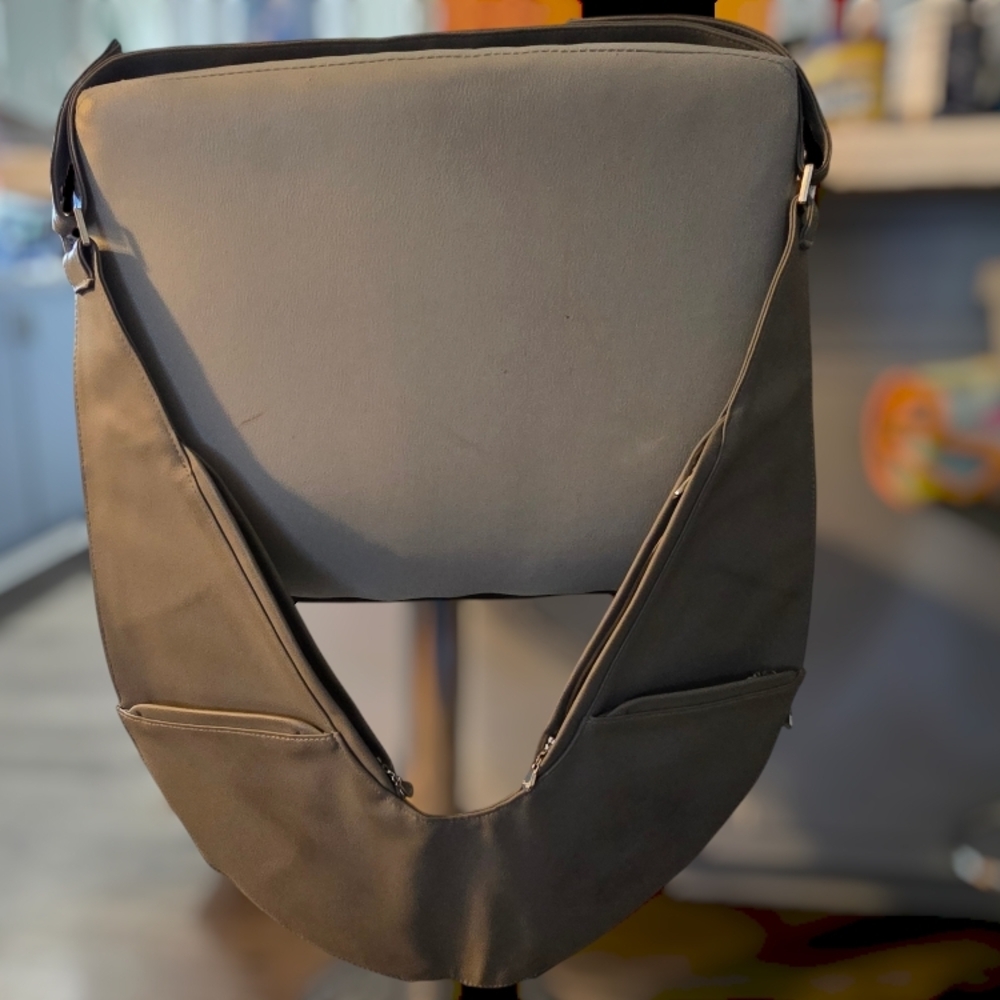 COPY - Gray vegan leather squared sash bag used